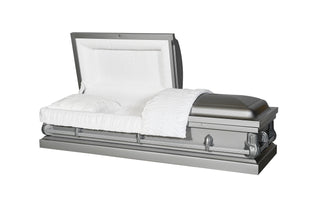 Alex Steel Silver Half Couch Casket