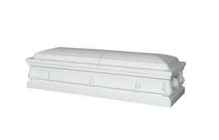 Alex Steel White/Pink Half Couch Casket