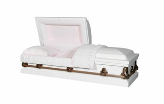 Solace Titan White Pink Half Couch Casket