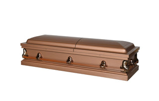Solace Titan Vega copper half couch casket