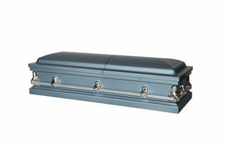 Vega Powder Blue Half Couch Casket