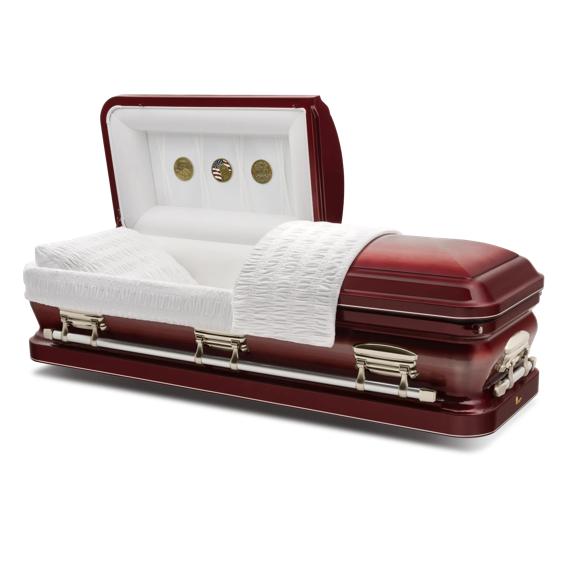 Batesville Silver Claret Half Couch Steel Casket – Solace Caskets