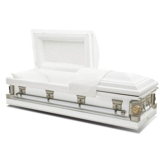 Batesville Carnation Ivory Half Couch Casket