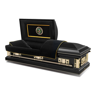 Solace Titan Midnight Gold Veteran Half Couch casket