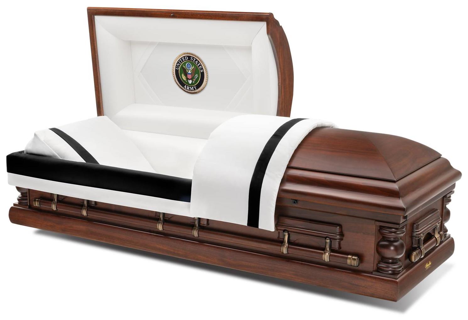 Ataúd de medio sofá negro Batesville Forever Honrado – Solace Caskets
