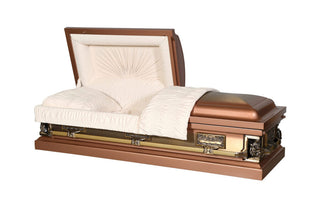 Solace Titan Last Supper Copper Half Couch casket