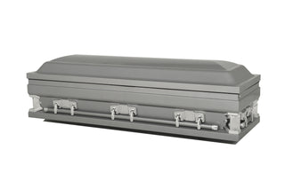 Solace XL Silver 33" Full Couch Steel Casket