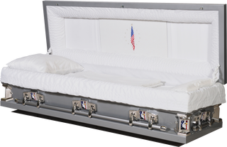 Solace XL Silver 33" Full Couch Steel Casket