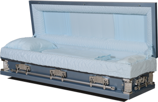 Solace XL Blue 33" Full Couch Steel Casket