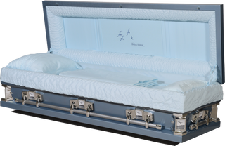 Solace XL Blue 33" Full Couch Steel Casket