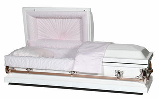 Solace Titan Aries Sunburst White Pink Half Couch casket