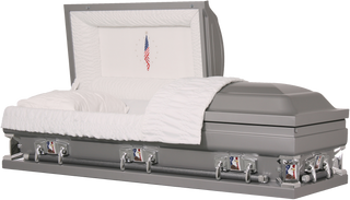 Solace XL Silver 33" Half Couch Steel Casket