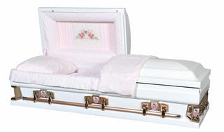 solace titan white pink 27" plus size half couch casket