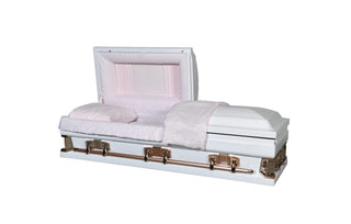 solace titan white pink 27" plus size full couch casket