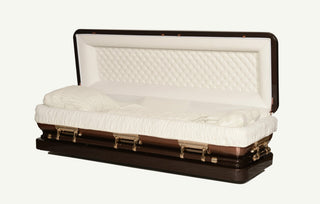 classic dark bronze full couch casket