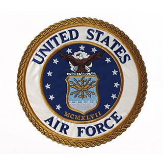 United States Air Force seal embroidery for casket or coffin liners.