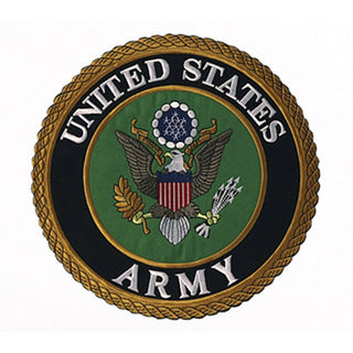 United States Army seal embroidery for casket or coffin liners.