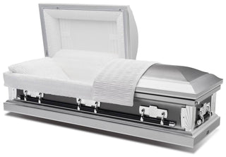 Solace Titan Argo Silver half couch casket