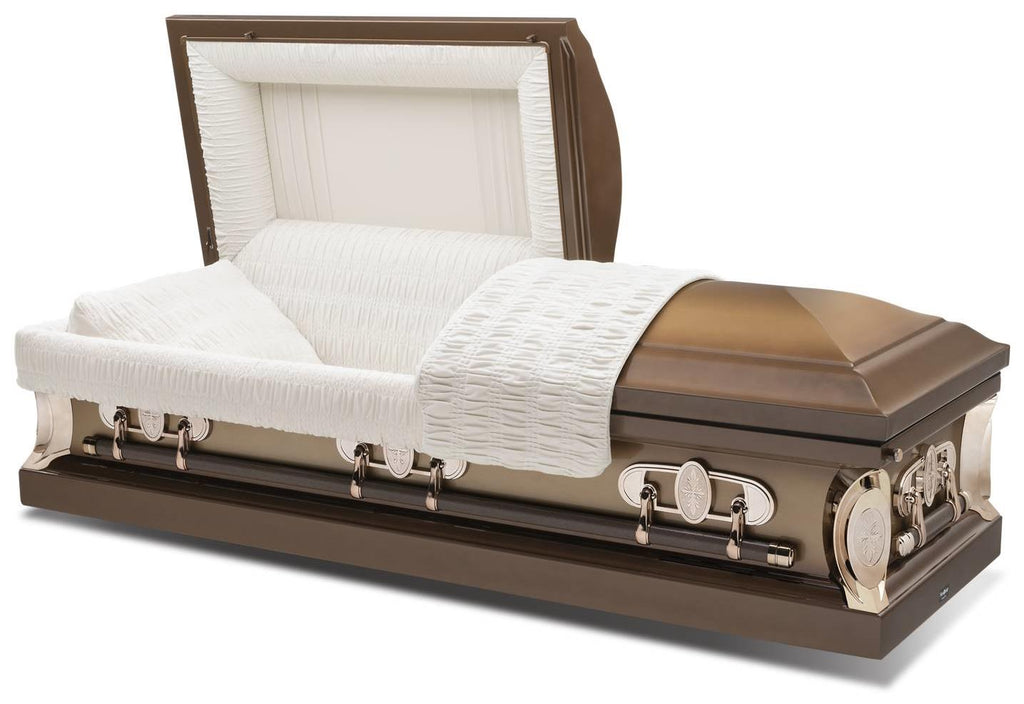 Batesville Aquarius Desert Sand Half Couch Steel Casket – Solace Caskets