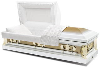 Solace Titan Aquarius Floral Gold Half Couch Casket