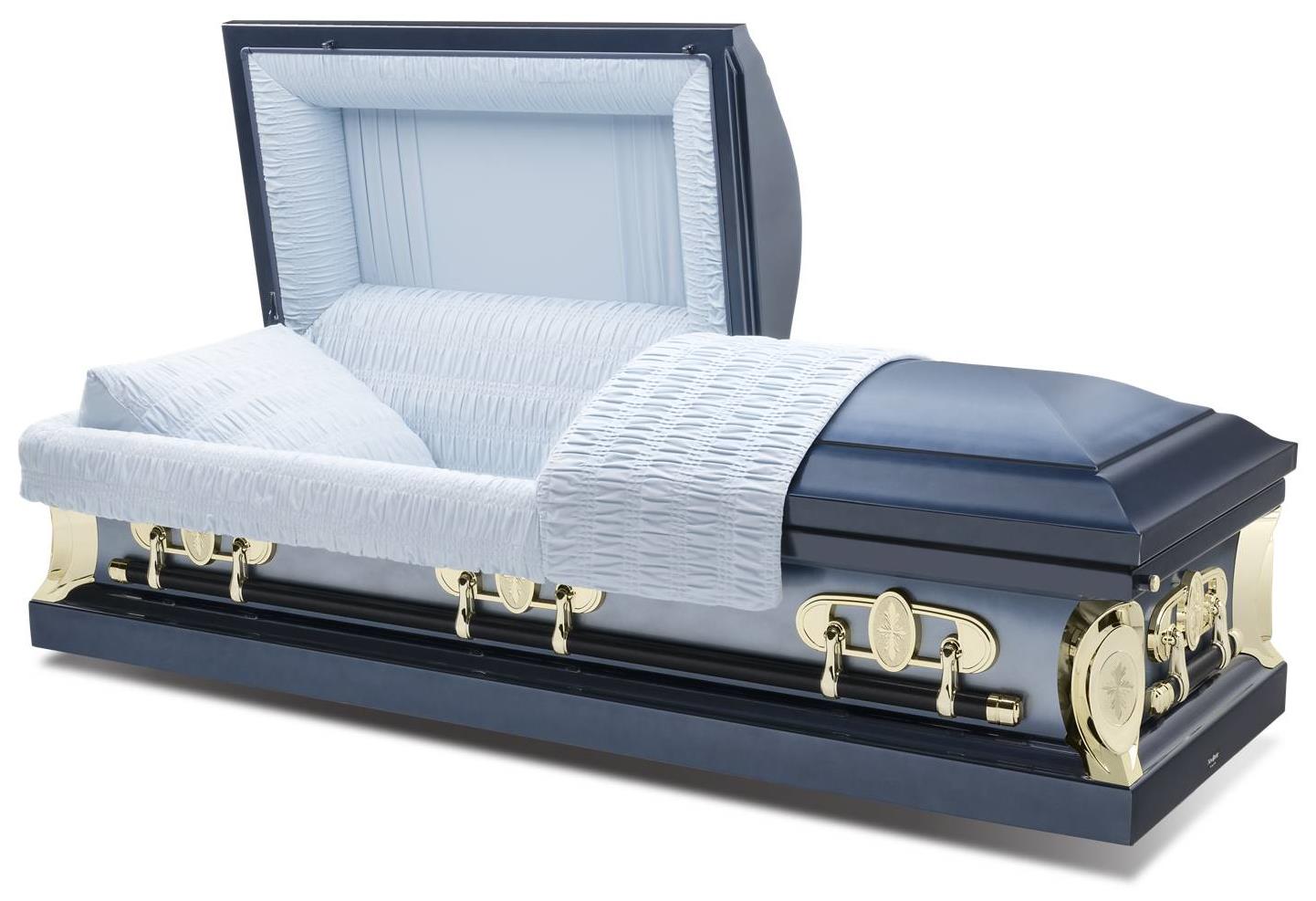 Batesville Aquarius Ocean Blue Half Couch Steel Casket – Solace Caskets