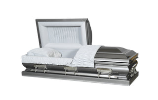 Ataúd de medio sofá de acero y arena de madera de haya