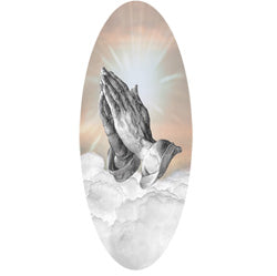 Praying Hands Clouds bronze decal for casket or coffin