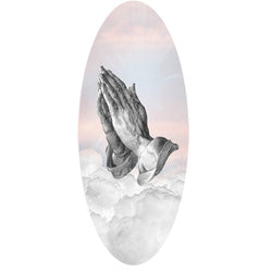Praying Hands Clouds pink decal for casket or coffin
