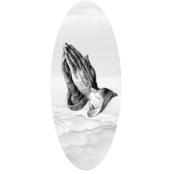 Praying Hands Clouds white decal for casket or coffin