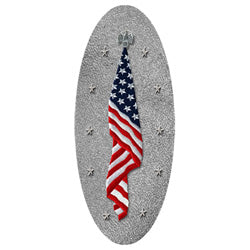 Flag at Rest shimmer silver decal for caskets or coffins