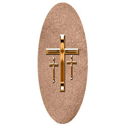 Copper 3 Crosses shimmer bronze background decal for caskets or coffins