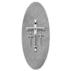 Silver 3 Crosses shimmer silver background