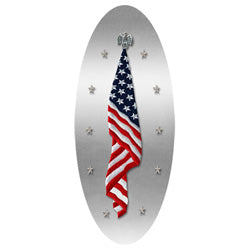 Flag At Rest silver decal for caskets or coffins.