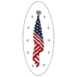 Flag At Rest white embroidery for casket or coffin liners.