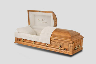 Calvary Oak Half Couch Casket