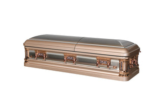 silver rose full couch casket closed
