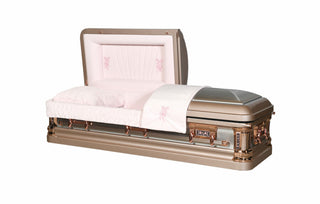 silver rose half couch casket