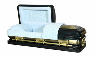Solace Titan Presidential Classic Blue Gold Half Couch casket