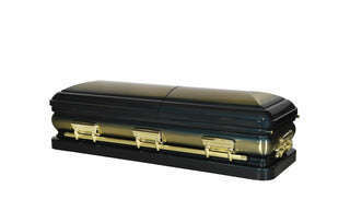 Solace Titan Presidential Classic Blue Gold Half Couch casket