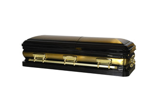 Solace Titan Presidential Classic Ebony Gold Half Couch casket