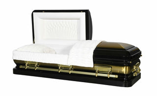 Solace Titan Presidential Classic Ebony Gold Half Couch casket