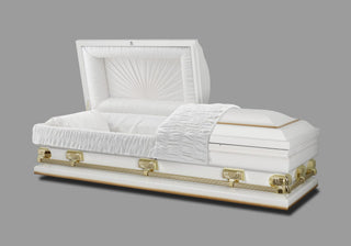 Empire White Plus Size Half Couch Casket