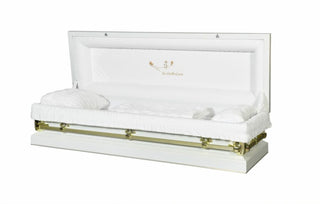 solace titan white full couch casket