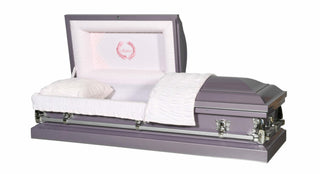 solace titan spectrum orchid half couch casket with embroidery