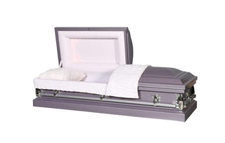solace titan spectrum orchid half couch casket