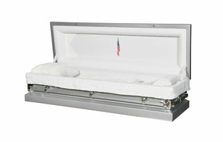 Nova Silver Full Couch Casket open