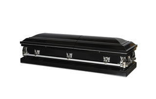 solace titan spectrum black half couch casket