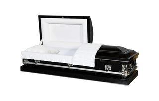 solace titan spectrum black half couch casket