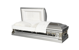Silver Pearl Half Couch Steel Casket