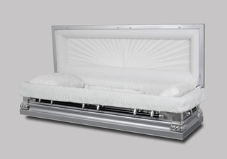 Silver Pearl Full Couch Steel Casket
